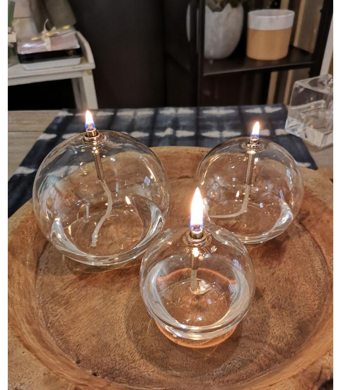 Lampe a huile sphere transparente 5 tailles